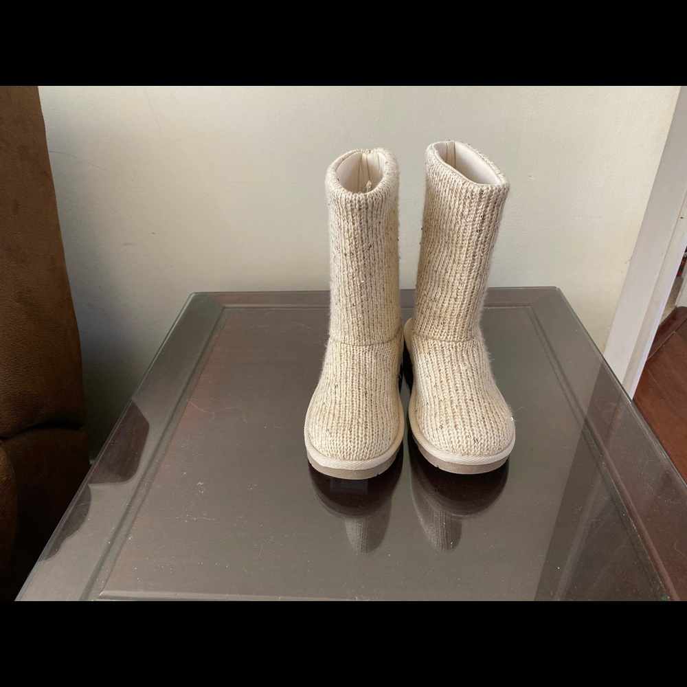 Gold sequin memory foam boots NWOT